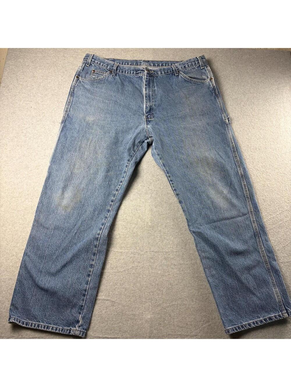 Dickies Carpenter Pants Blue Denim Jeans Men 42x30 Hammer Loop 7-Pocket